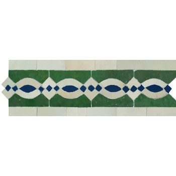 Mosaic House Moroccan tile Zitoune 10-1-15 Green White Cobalt Blue   